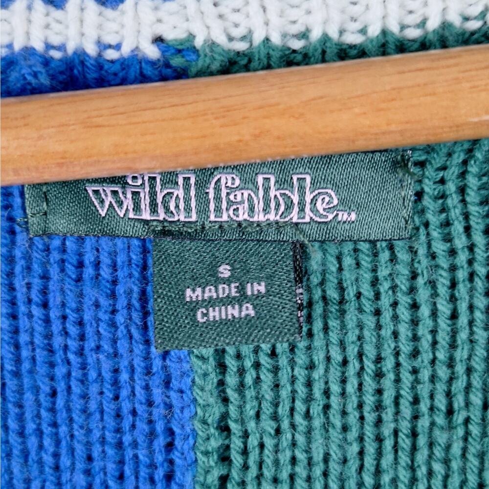 wild fable Blue and Green Cable-Knit Sweater Vest - Picture 2 of 6